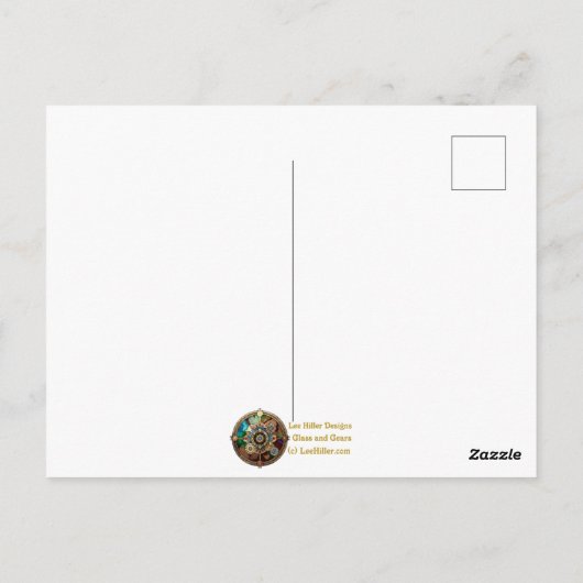 Halloween Steampunk Forest Witch Briefkaart (Achterkant)