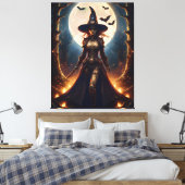 Halloween Steampunk Forest Witch Canvas Afdruk (Insitu (Slaapkamer))