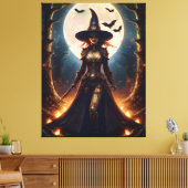Halloween Steampunk Forest Witch Canvas Afdruk (Insitu (Woonkamer))