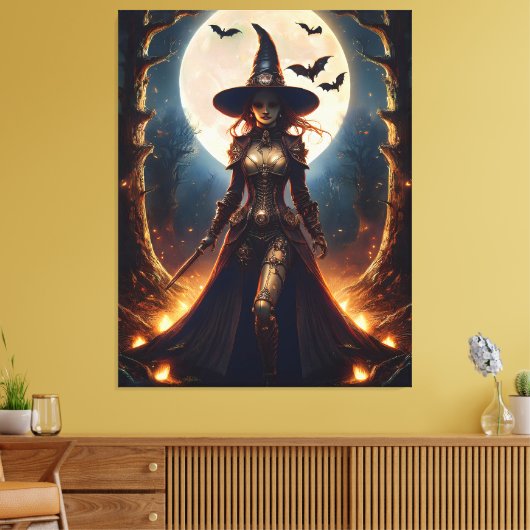 Halloween Steampunk Forest Witch Canvas Afdruk (Insitu (Woonkamer))