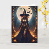 Halloween Steampunk Forest Witch Kaart (Gele Bloem)