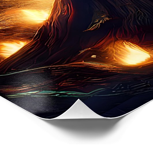 Halloween Steampunk Forest Witch Perfect Poster (Hoek)