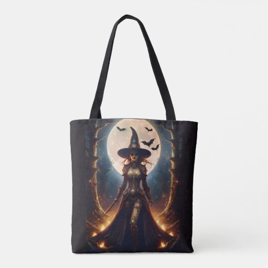 Halloween Steampunk Forest Witch Tote Bag (Achterkant)