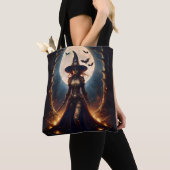 Halloween Steampunk Forest Witch Tote Bag (Dichtbij)