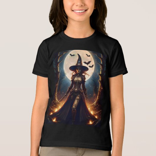 Halloween Steampunk Forest Witch Tri-Blend Shirt (Voorkant)