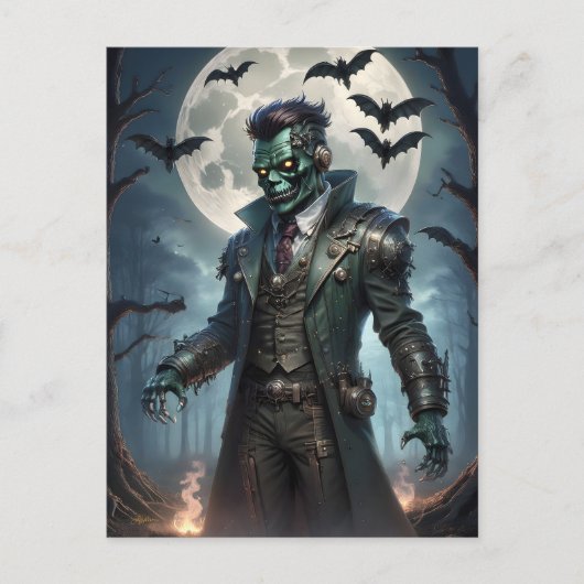 Halloween Steampunk Frankenstein-monster Briefkaart (Voorkant)