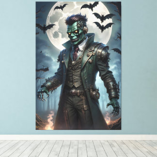 Halloween Steampunk Frankenstein-monster Canvas Afdruk