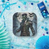 Halloween Steampunk Frankenstein-monster Papieren Bordje (Feest)