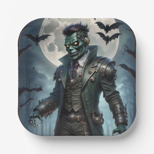 Halloween Steampunk Frankenstein-monster Papieren Bordje (Voorkant)