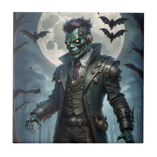 Halloween Steampunk Frankenstein-monster Tegeltje (Voorkant)