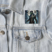 Halloween Steampunk Frankenstein-monster Vierkante Button 5,1 Cm (In situ)