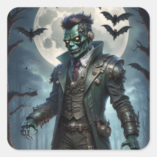 Halloween Steampunk Frankenstein-monster Vierkante Sticker