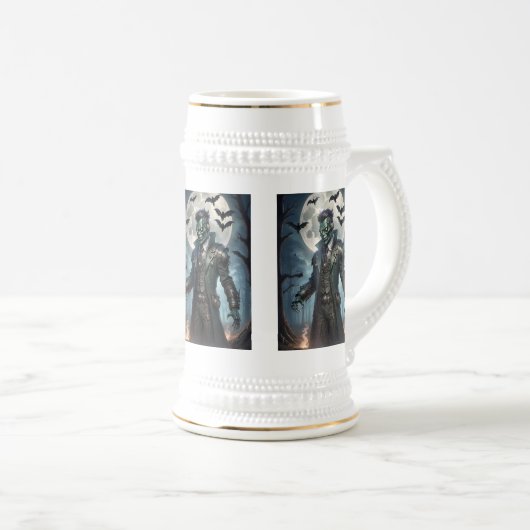 Halloween Steampunk Frankenstein's Monster Bierpul (Voorkant rechts)