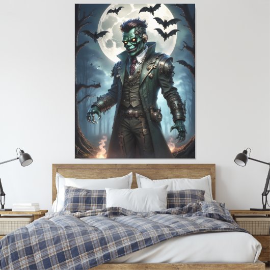 Halloween Steampunk Frankenstein's Monster Canvas Afdruk (Insitu (Slaapkamer))