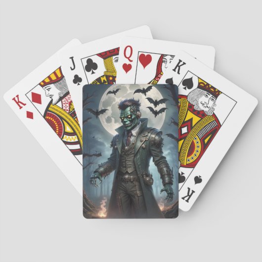 Halloween Steampunk Frankenstein's Monster Pokerkaarten (Achterkant)