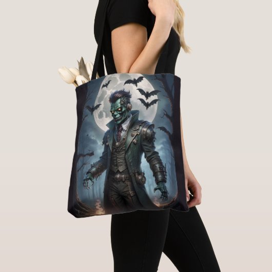 Halloween Steampunk Frankenstein's Monster Tote Bag (Dichtbij)