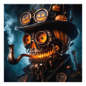 Halloween Steampunk Gothic Jack-O-Lantern Foto Afdruk (Voorkant)