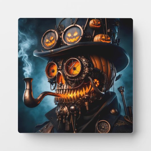 Halloween Steampunk Gothic Jack-O-Lantern Fotoplaat (Voorkant)