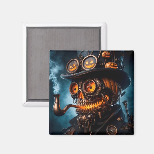 Halloween Steampunk Gothic Jack-O-Lantern Magneet (Voorkant / Achterkant)