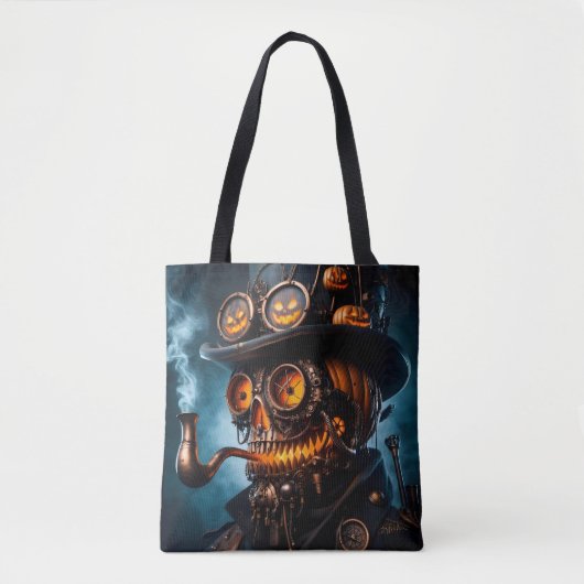 Halloween Steampunk Gothic Jack-O-Lantern Tote Bag (Voorkant)