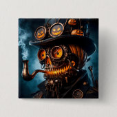 Halloween Steampunk Gothic Jack-O-Lantern Vierkante Button 5,1 Cm (Voorkant)