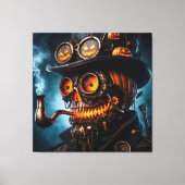 Halloween Steampunk Gotische Jack-O-Lantern Canvas Afdruk (Voorkant)