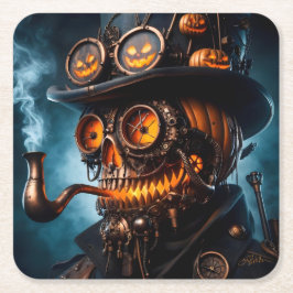 Halloween Steampunk Gotische Jack-O-Lantern Kartonnen Onderzetters