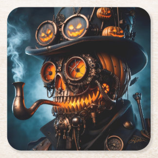 Halloween Steampunk Gotische Jack-O-Lantern Kartonnen Onderzetters