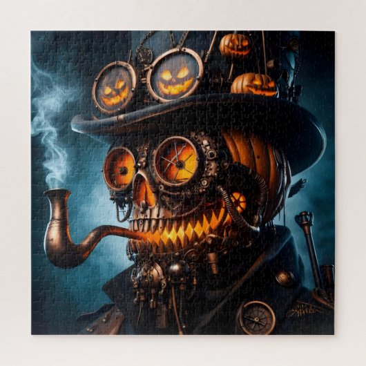 Halloween Steampunk Gotische Jack-O-Lantern Legpuzzel (Verticaal)
