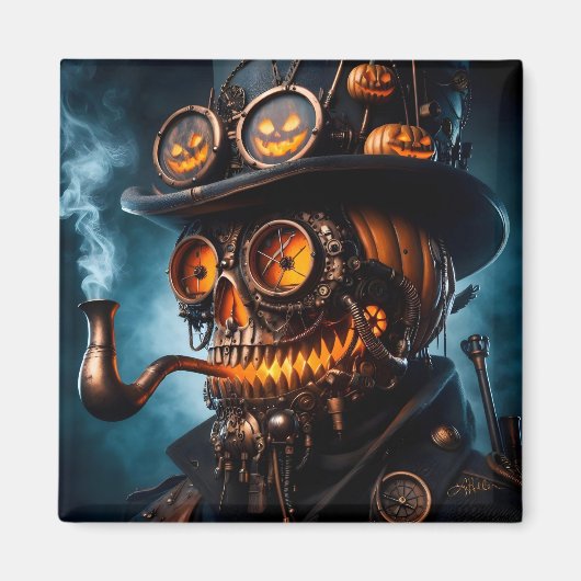 Halloween Steampunk Gotische Jack-O-Lantern Magneet (Voorkant)