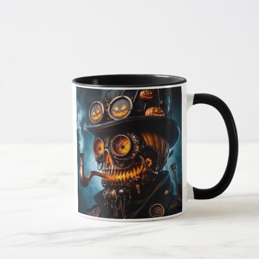 Halloween Steampunk Gotische Jack-O-Lantern Mok (Rechts)