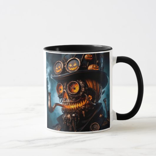 Halloween Steampunk Gotische Jack-O-Lantern Mok (Rechts)