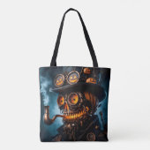 Halloween Steampunk Gotische Jack-O-Lantern Tote Bag (Achterkant)