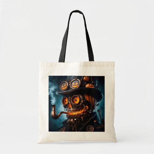 Halloween Steampunk Gotische Jack-O-Lantern Tote Bag (Voorkant)