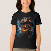 Halloween Steampunk Gotische Jack-O-Lantern Tri-Blend Shirt (Voorkant)
