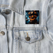 Halloween Steampunk Gotische Jack-O-Lantern Vierkante Button 5,1 Cm (In situ)