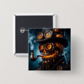 Halloween Steampunk Gotische Jack-O-Lantern Vierkante Button 5,1 Cm (Voorkant /achterkant)