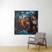 Halloween Steampunk Gotische Jack-O-Lantern Wandkleed (In Situ (horizontaal))