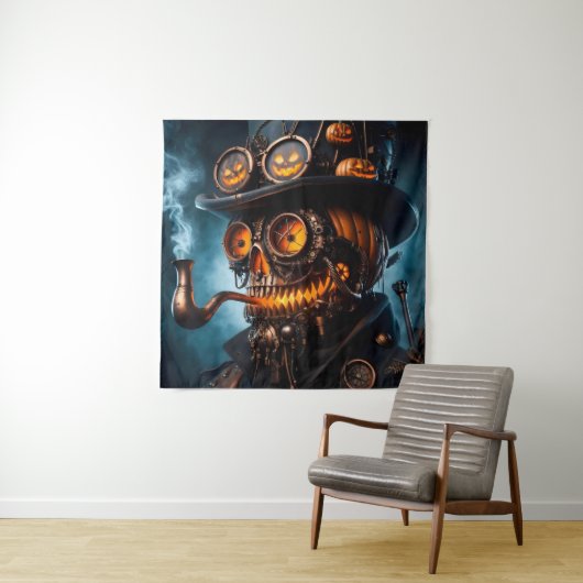Halloween Steampunk Gotische Jack-O-Lantern Wandkleed (In situ)