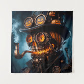 Halloween Steampunk Gotische Jack-O-Lantern Wandkleed (Voorkant)