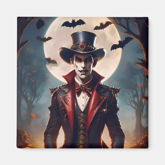 Halloween Steampunk Gotische Zombie Vampier Magneet (Voorkant)