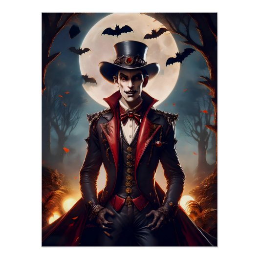 Halloween Steampunk Gotische Zombie Vampier Perfect Poster (Voorkant)