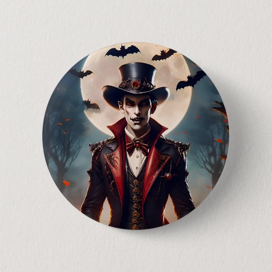 Halloween Steampunk Gotische Zombie Vampier Ronde Button 5,7 Cm (Voorkant)