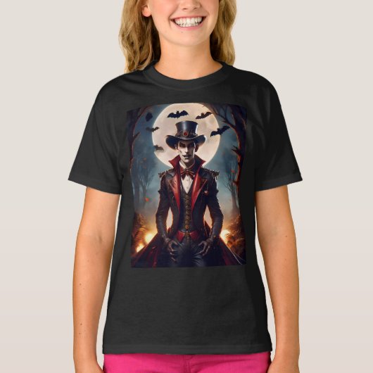 Halloween Steampunk Gotische Zombie Vampier T-shirt (Voorkant)