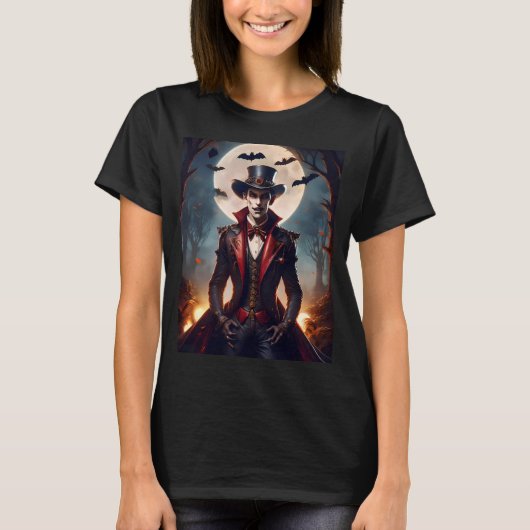 Halloween Steampunk Gotische Zombie Vampier T-shirt (Voorkant)