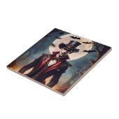 Halloween Steampunk Gotische Zombie Vampier Tegeltje (Zijkant)