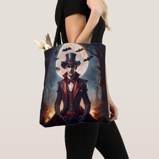 Halloween Steampunk Gotische Zombie Vampier Tote Bag (Dichtbij)