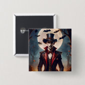 Halloween Steampunk Gotische Zombie Vampier Vierkante Button 5,1 Cm (Voorkant /achterkant)