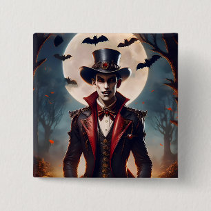 Halloween Steampunk Gotische Zombie Vampier Vierkante Button 5,1 Cm