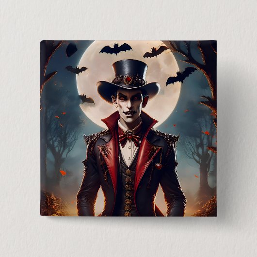 Halloween Steampunk Gotische Zombie Vampier Vierkante Button 5,1 Cm (Voorkant)